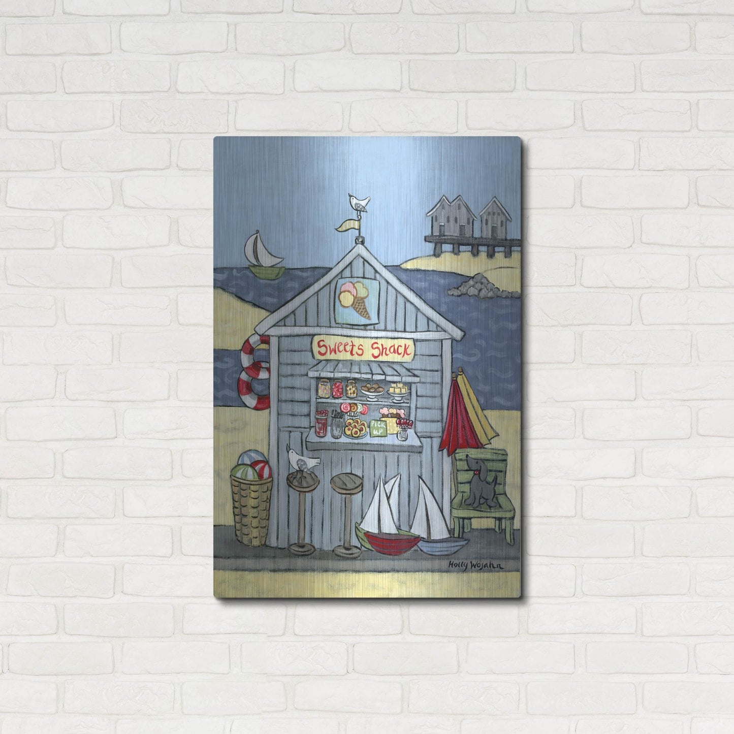 Luxe Metal Art 'Sweets Shack' by Holly Wojhan, Metal Wall Art,24x36