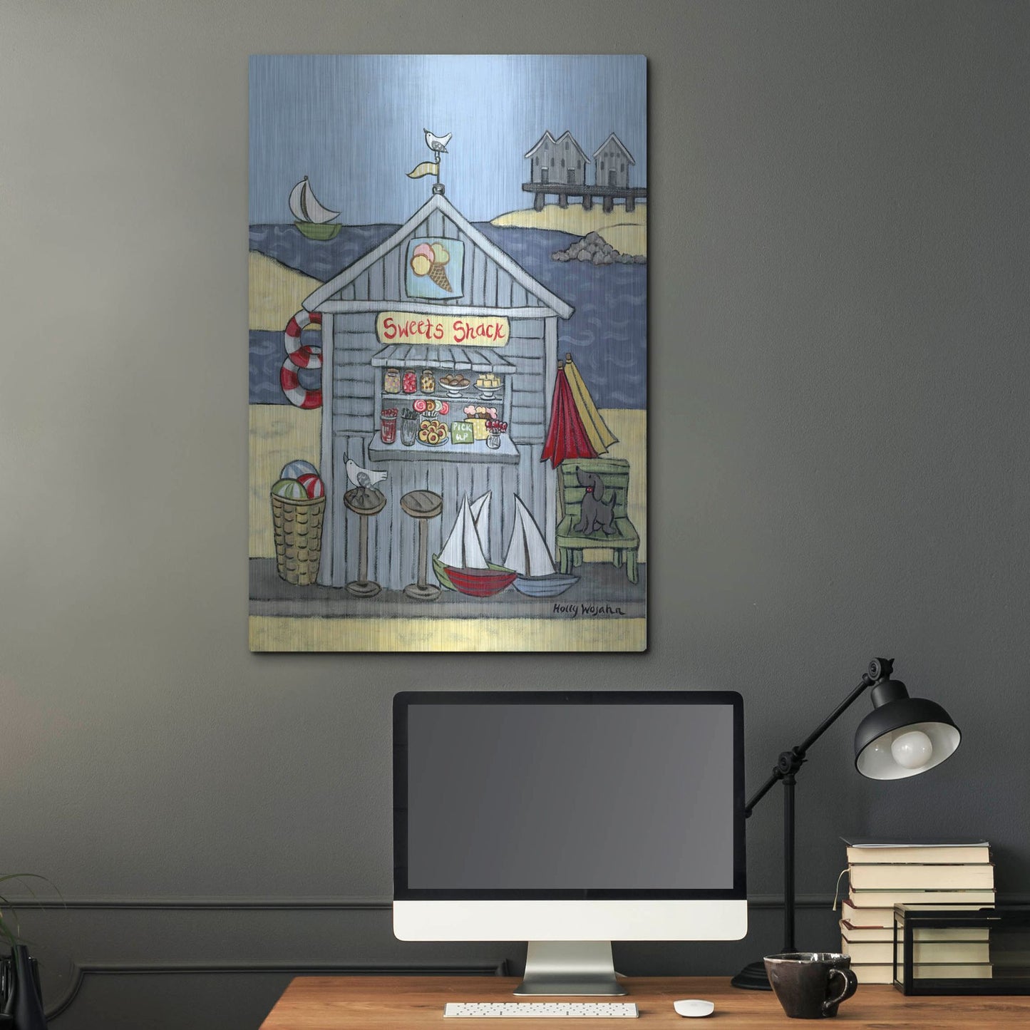 Luxe Metal Art 'Sweets Shack' by Holly Wojhan, Metal Wall Art,24x36