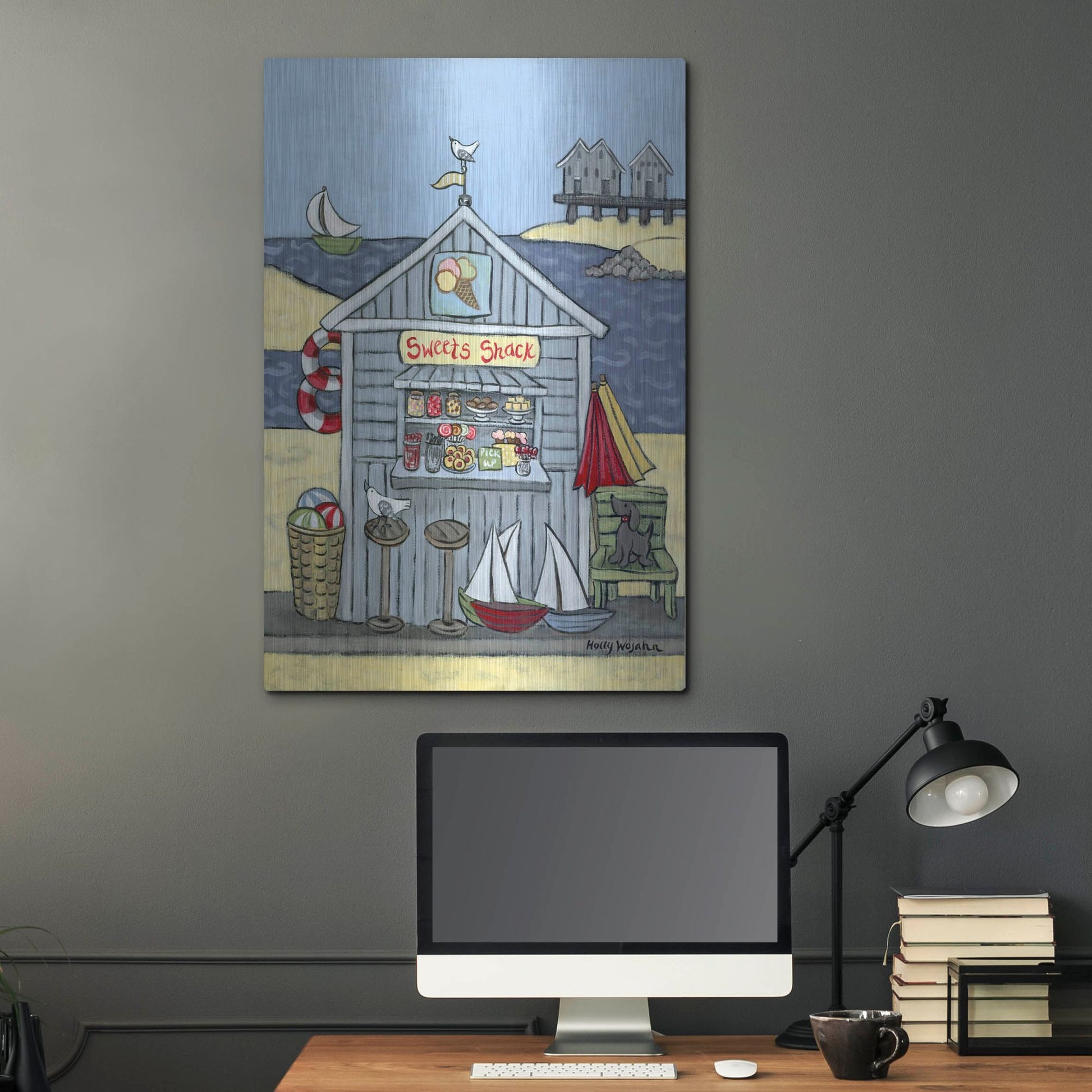 Luxe Metal Art 'Sweets Shack' by Holly Wojhan, Metal Wall Art,24x36