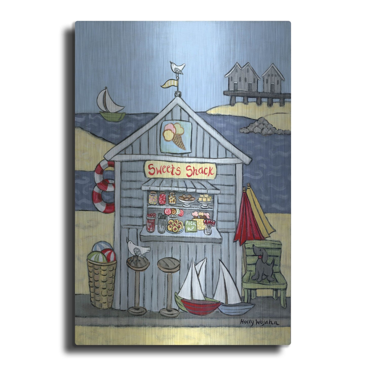 Luxe Metal Art 'Sweets Shack' by Holly Wojhan, Metal Wall Art