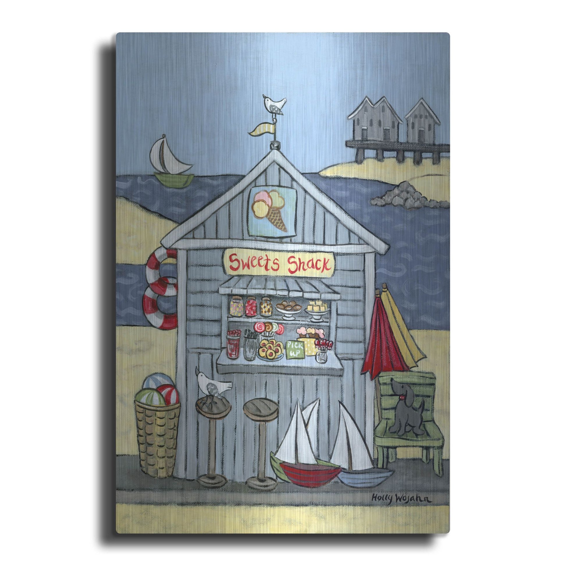 Luxe Metal Art 'Sweets Shack' by Holly Wojhan, Metal Wall Art