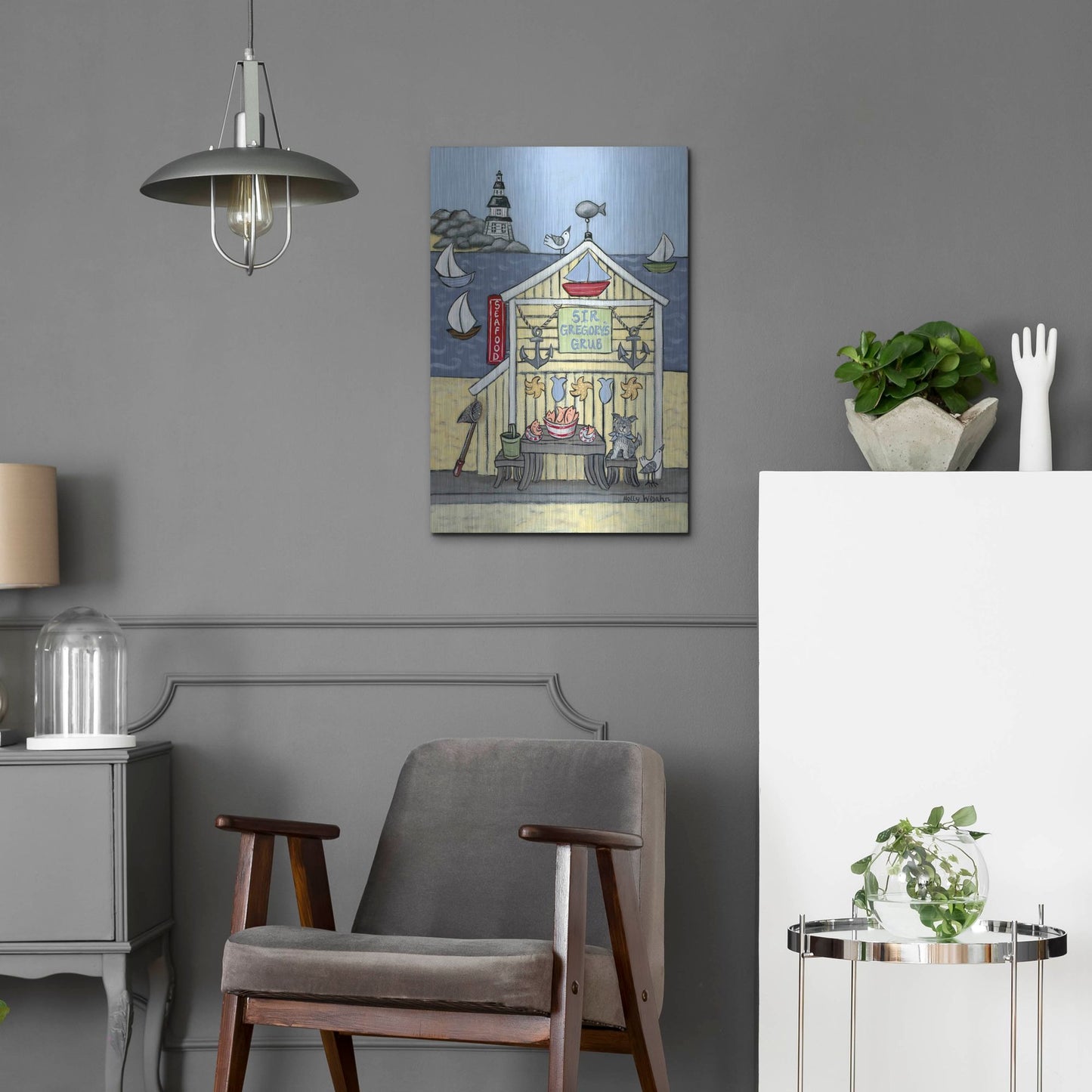 Luxe Metal Art 'Sir Gregorys Grub' by Holly Wojhan, Metal Wall Art,16x24