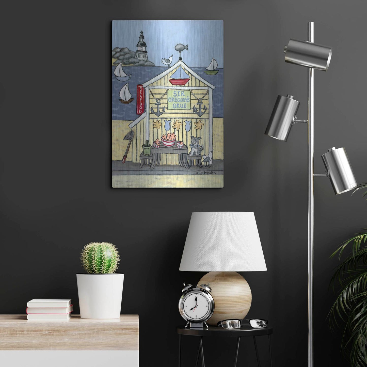 Luxe Metal Art 'Sir Gregorys Grub' by Holly Wojhan, Metal Wall Art,16x24