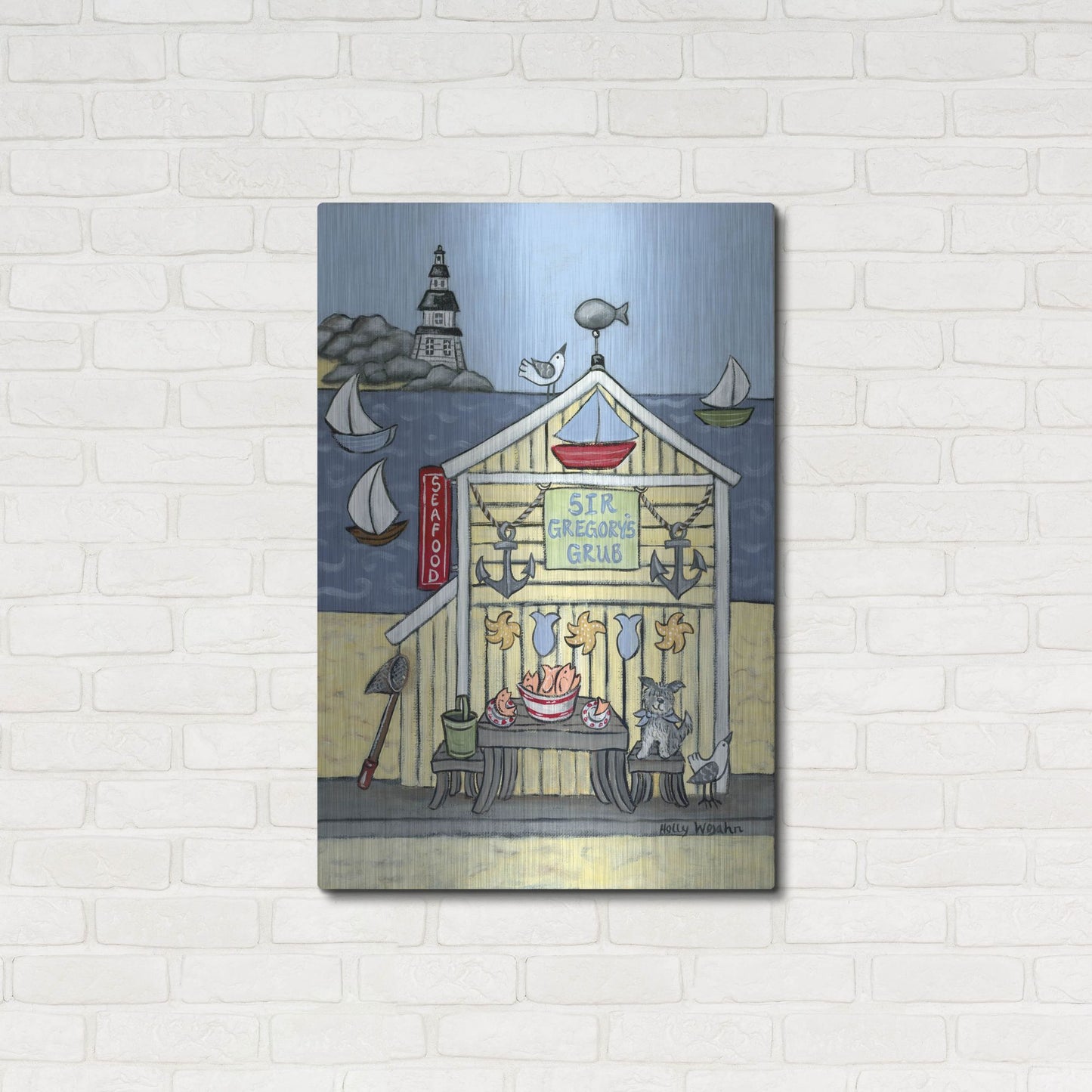 Luxe Metal Art 'Sir Gregorys Grub' by Holly Wojhan, Metal Wall Art,24x36