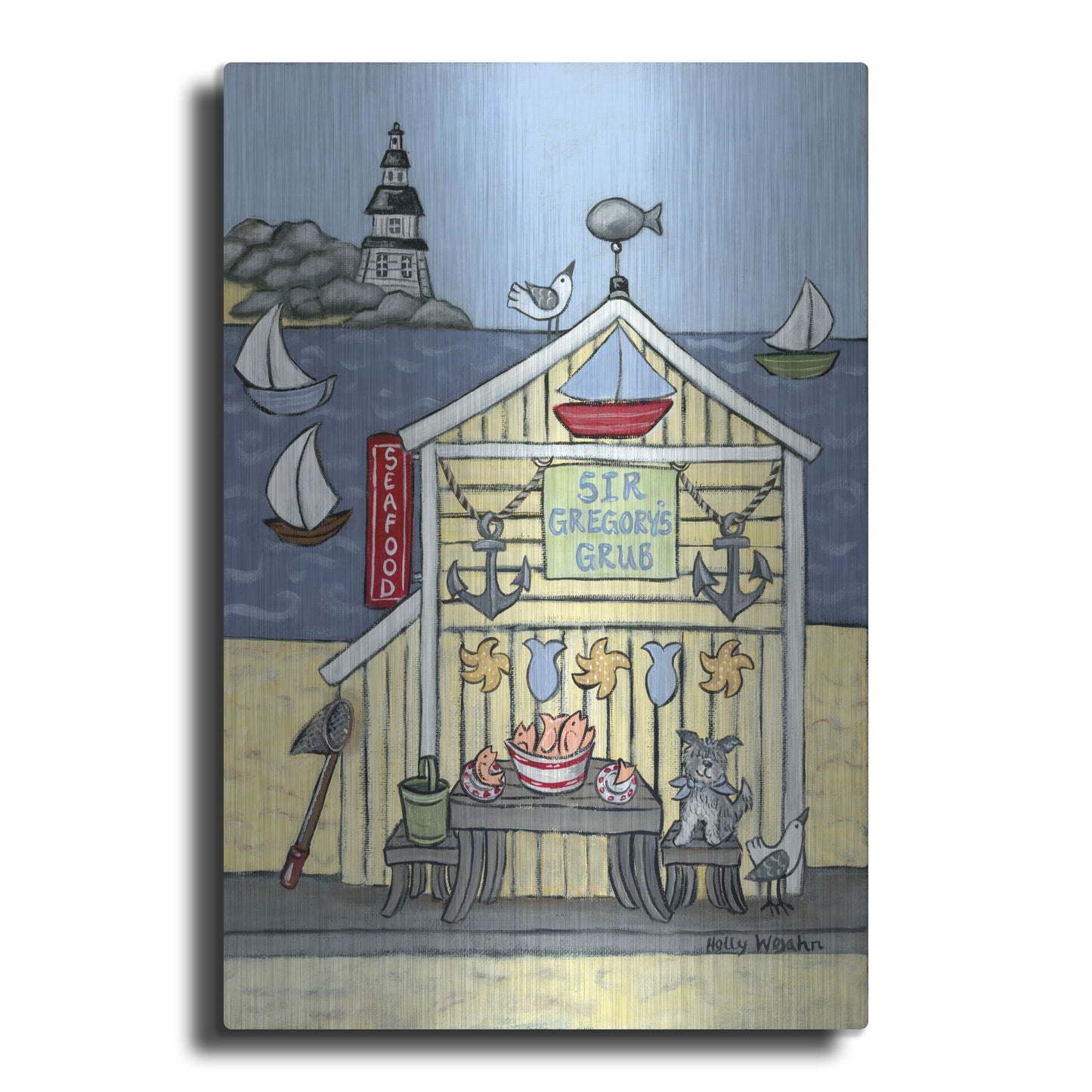 Luxe Metal Art 'Sir Gregorys Grub' by Holly Wojhan, Metal Wall Art