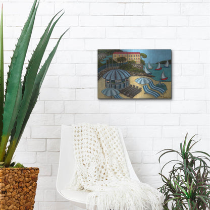 Luxe Metal Art 'Resting on the Rivieraf' by Holly Wojhan, Metal Wall Art,16x12