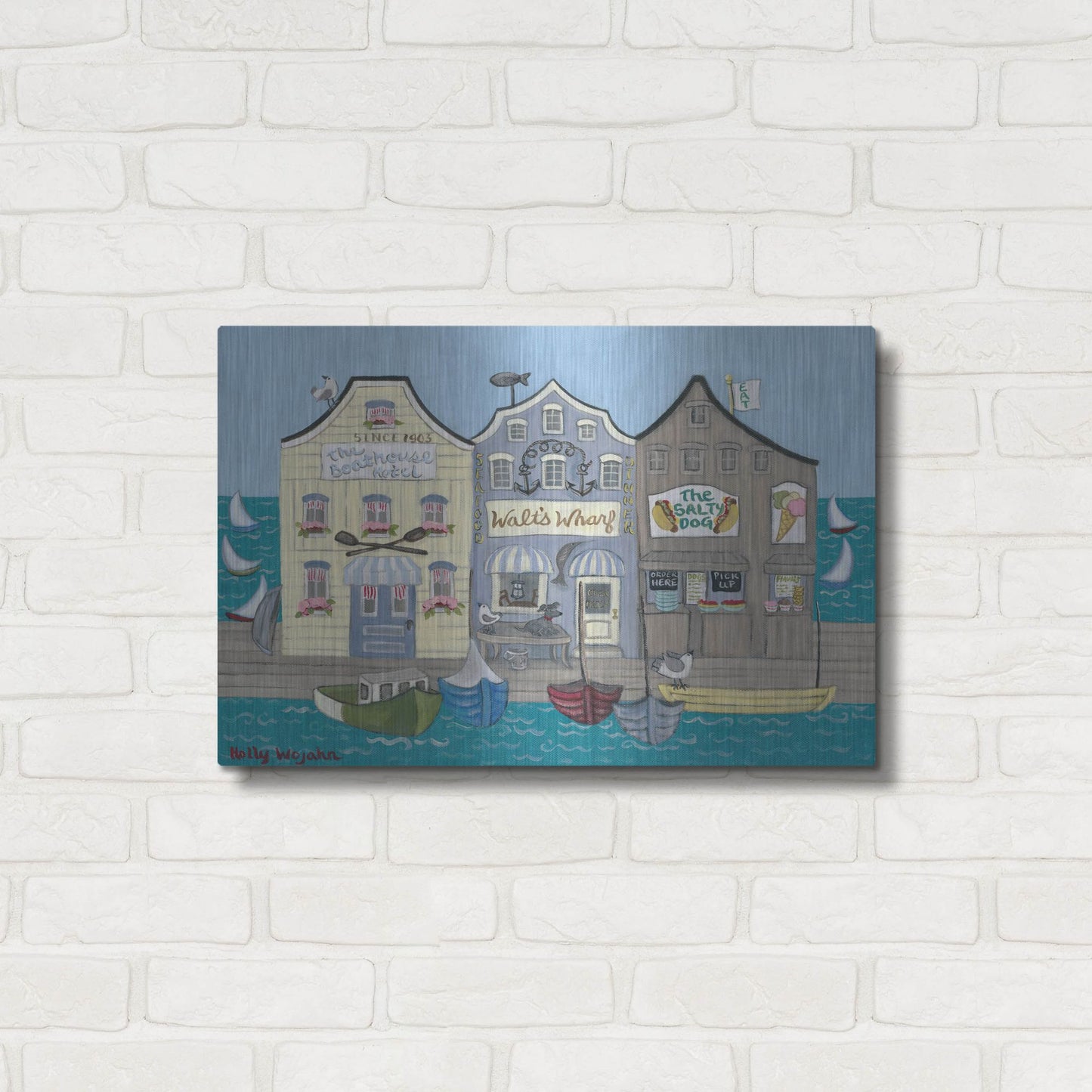 Luxe Metal Art 'The Salty Dog' by Holly Wojhan, Metal Wall Art,24x16