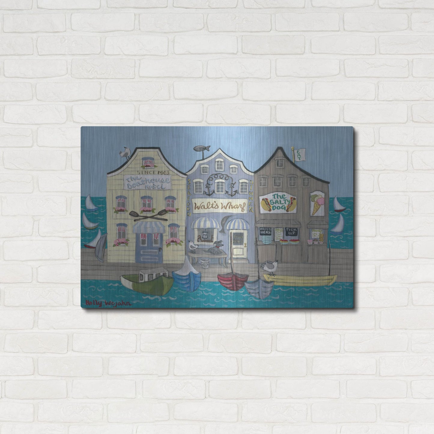 Luxe Metal Art 'The Salty Dog' by Holly Wojhan, Metal Wall Art,36x24