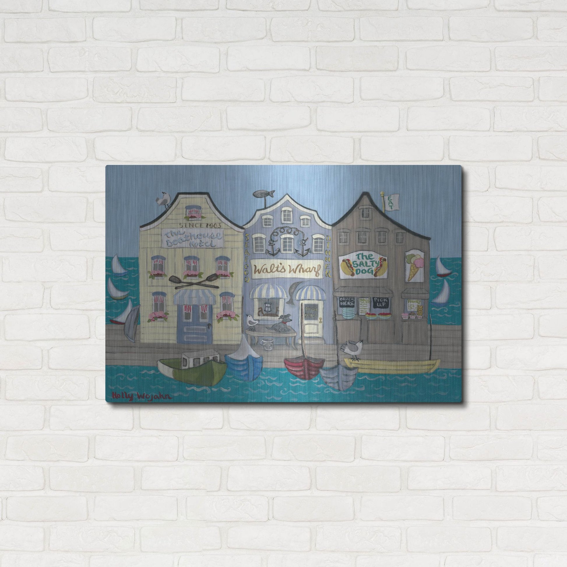 Luxe Metal Art 'The Salty Dog' by Holly Wojhan, Metal Wall Art,36x24