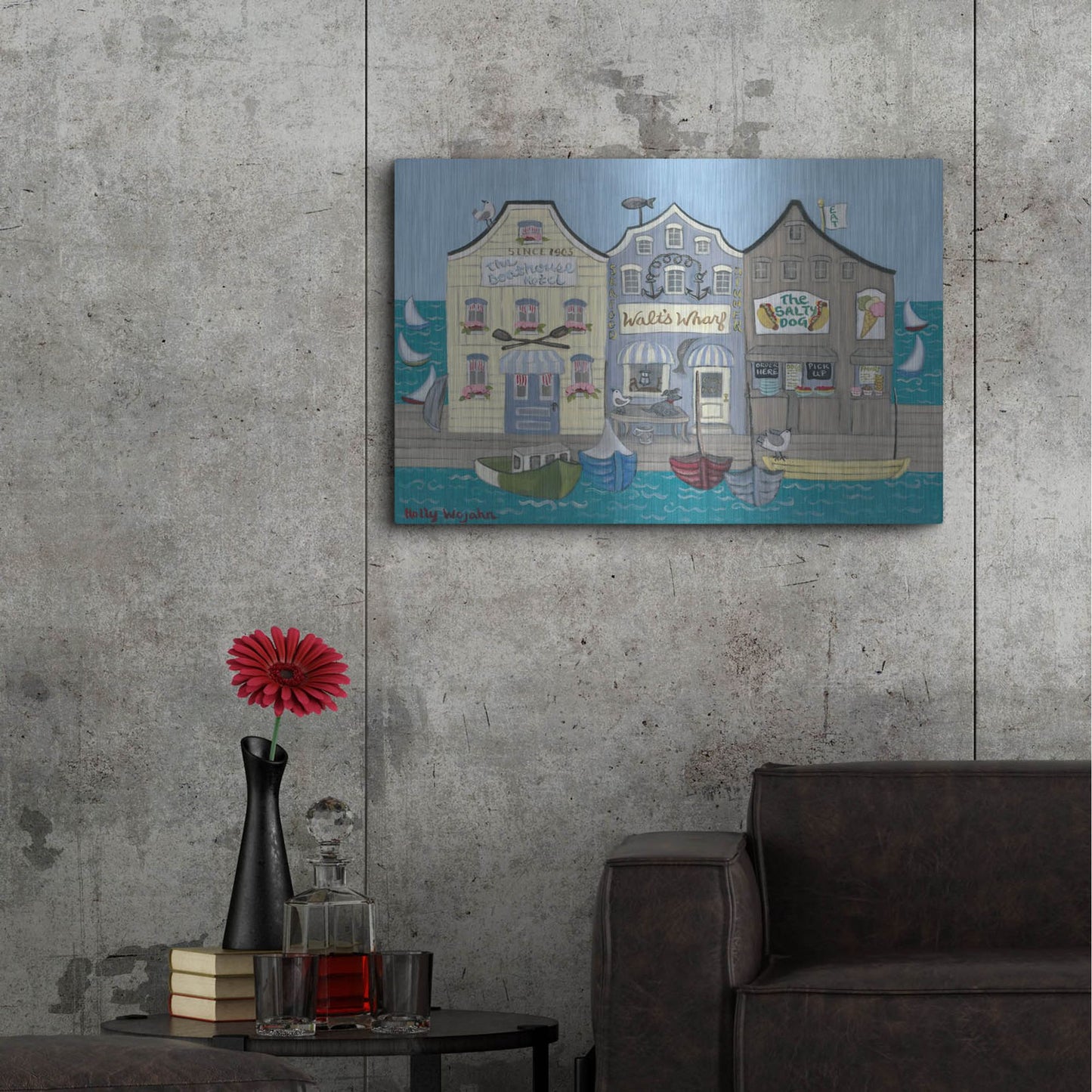 Luxe Metal Art 'The Salty Dog' by Holly Wojhan, Metal Wall Art,36x24