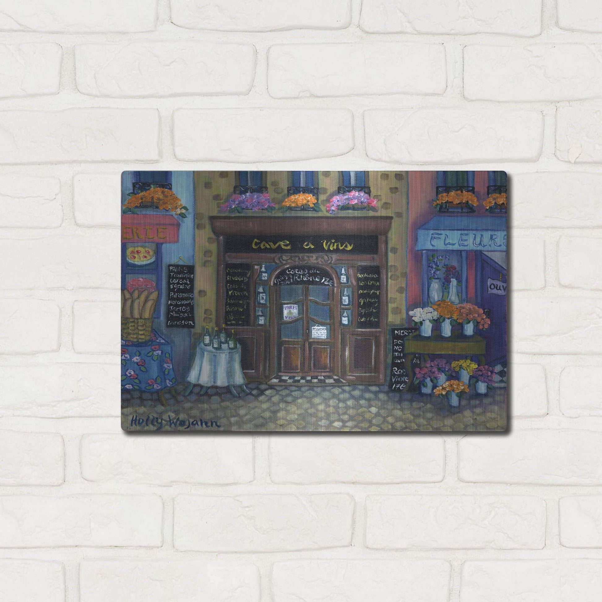 Luxe Metal Art 'Wine Cave' by Holly Wojhan, Metal Wall Art,16x12