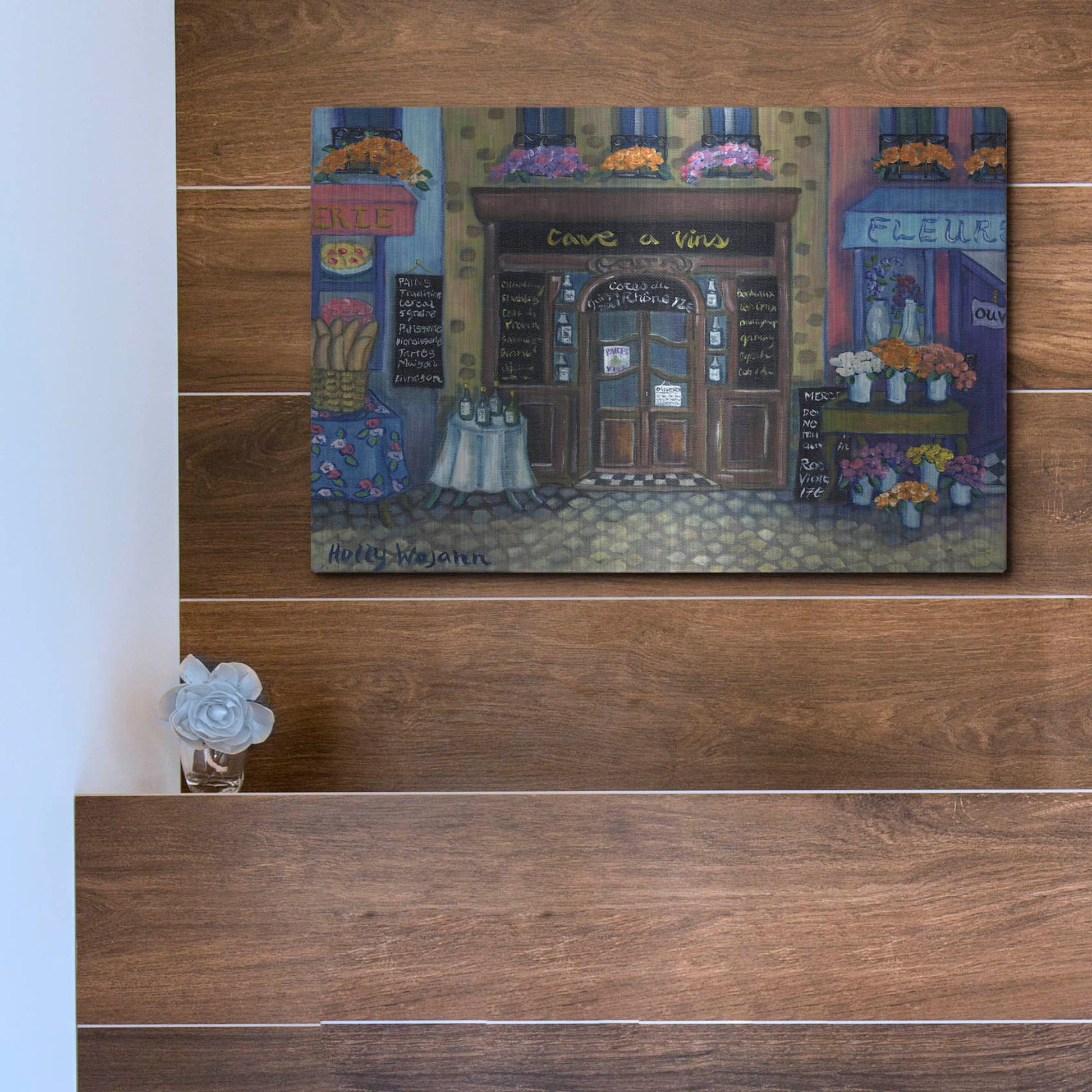 Luxe Metal Art 'Wine Cave' by Holly Wojhan, Metal Wall Art,16x12