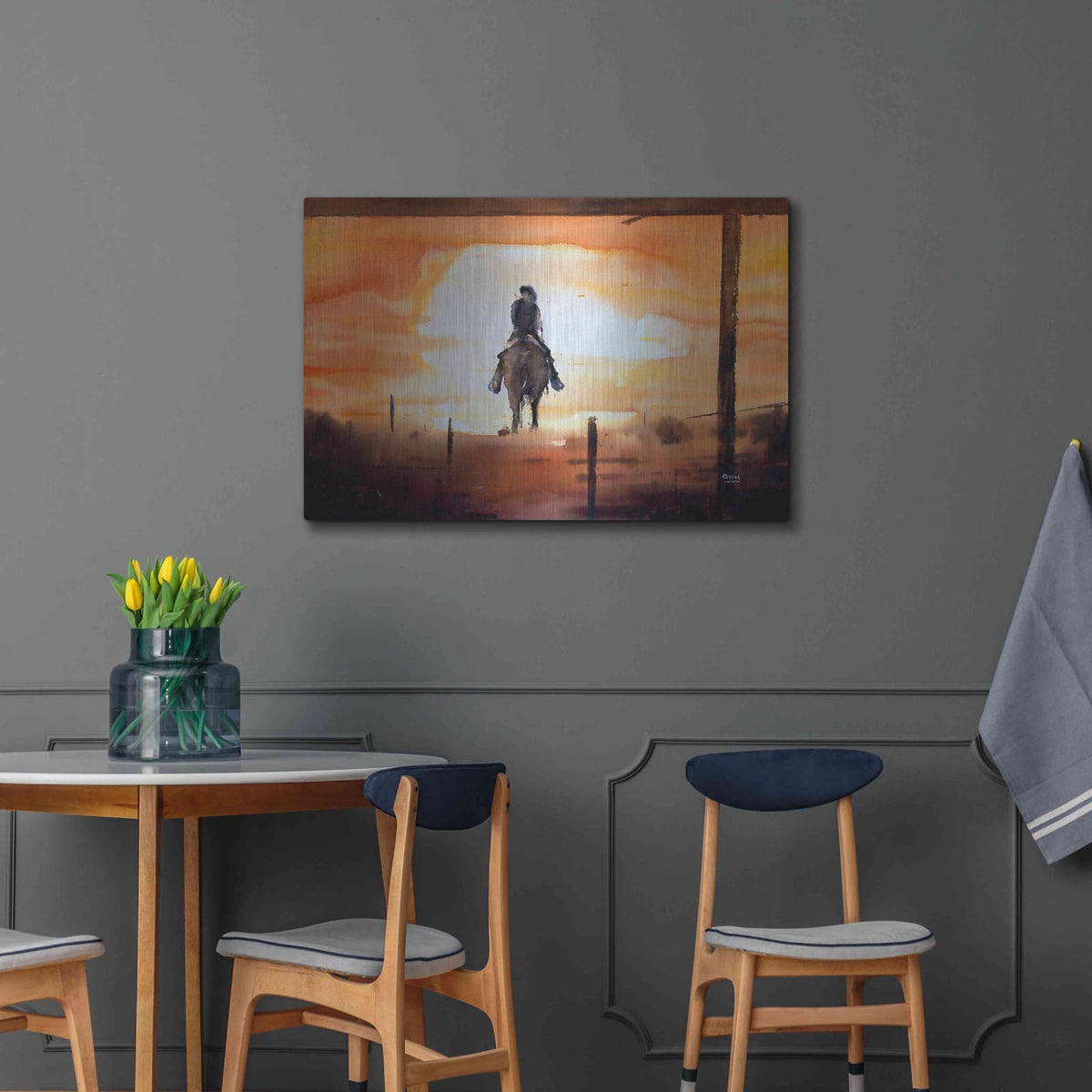 'Sunset Rider' by Oscar Alvarez Pardo – Metal Wall Art, 36x24 room view