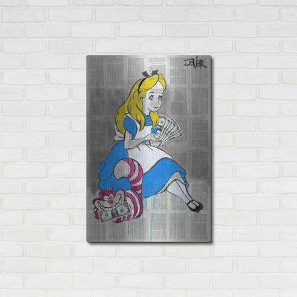 Luxe Metal Art 'Alice In Moneyland' by Loui Jover, Metal Wall Art,24x36