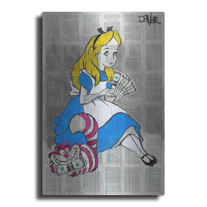 Luxe Metal Art 'Alice In Moneyland' by Loui Jover, Metal Wall Art