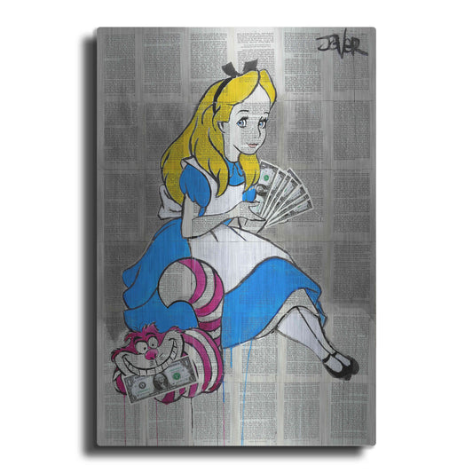 Luxe Metal Art 'Alice In Moneyland' by Loui Jover, Metal Wall Art