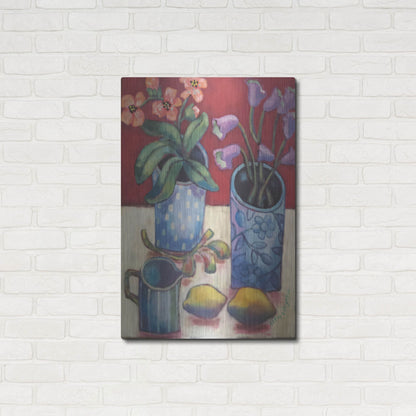 Luxe Metal Art 'Des fleurs et citrons' by Holly Wojhan, Metal Wall Art,24x36