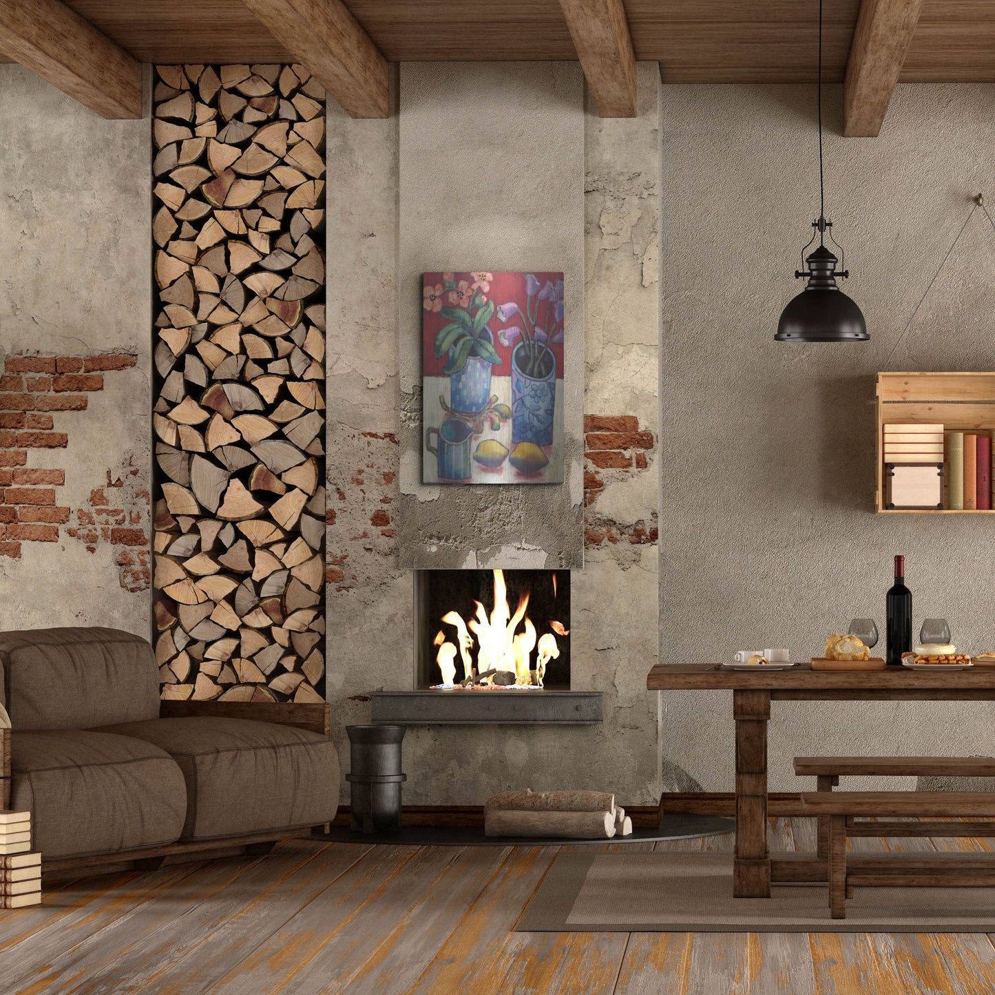 Luxe Metal Art 'Des fleurs et citrons' by Holly Wojhan, Metal Wall Art,24x36