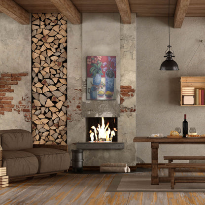 Luxe Metal Art 'Des fleurs et citrons' by Holly Wojhan, Metal Wall Art,24x36