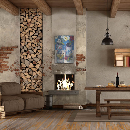 Luxe Metal Art 'Des fleurs et poires' by Holly Wojhan, Metal Wall Art,24x36