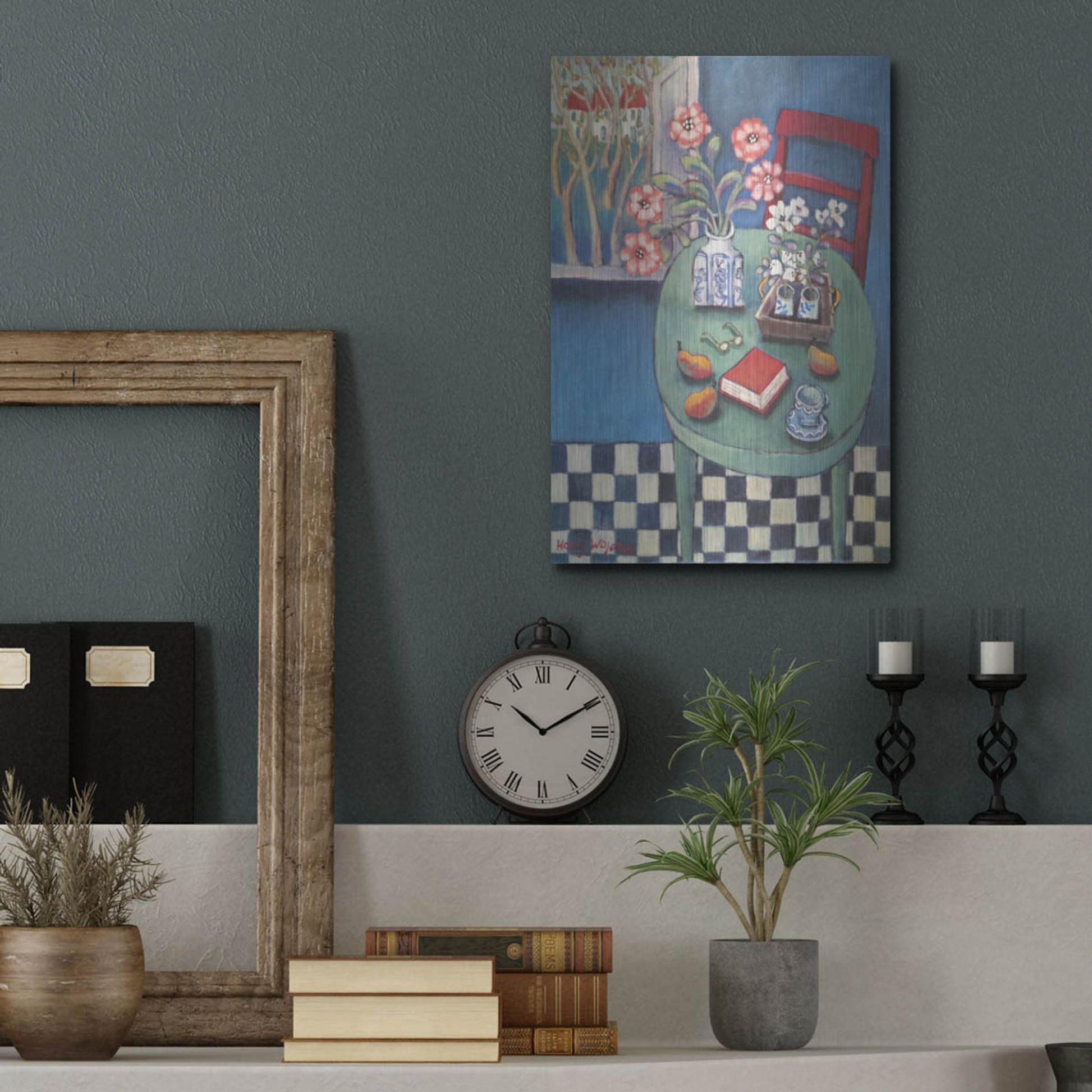 Luxe Metal Art 'Latable en vert' by Holly Wojhan, Metal Wall Art,12x16