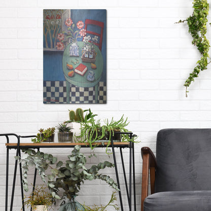 Luxe Metal Art 'Latable en vert' by Holly Wojhan, Metal Wall Art,12x16