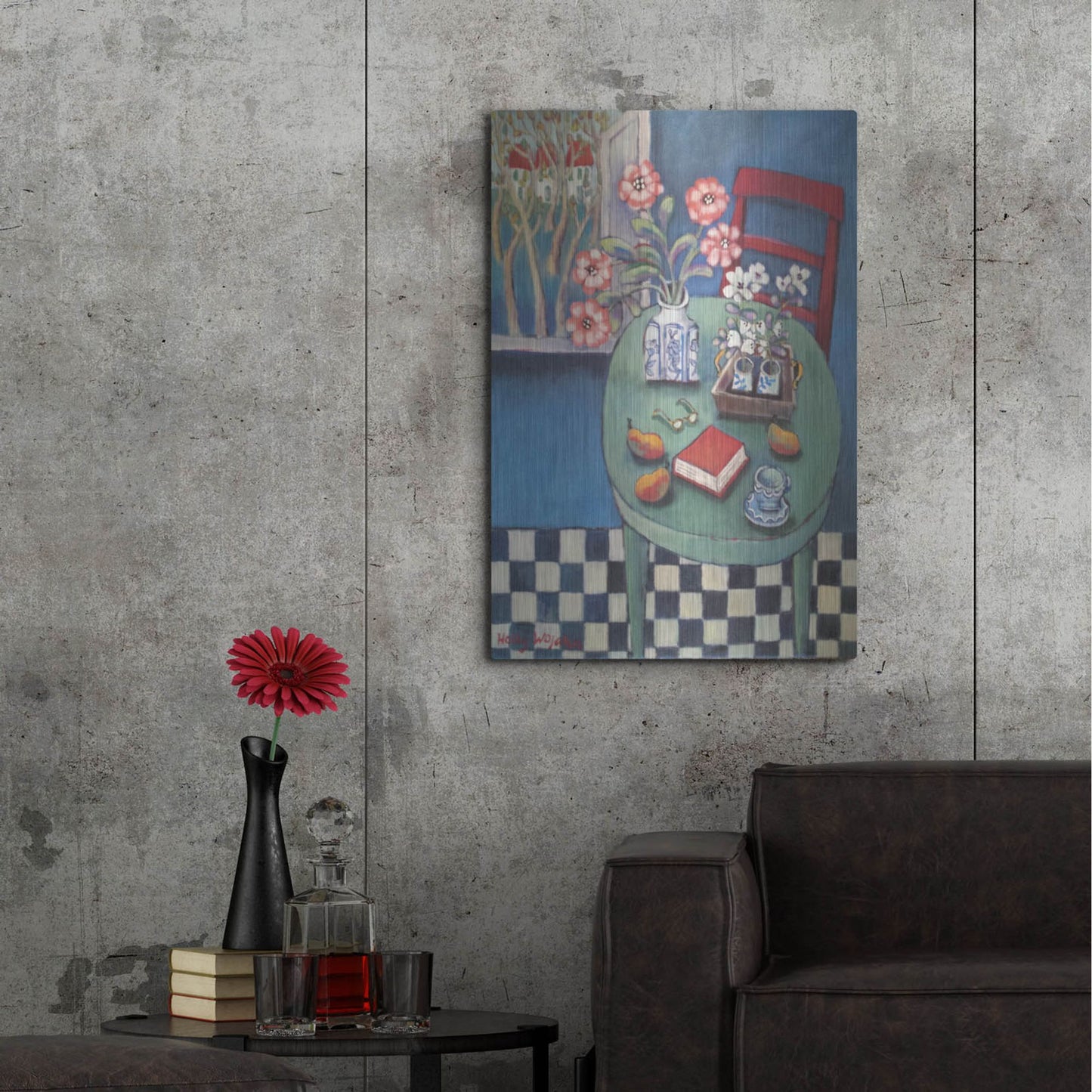 Luxe Metal Art 'Latable en vert' by Holly Wojhan, Metal Wall Art,24x36