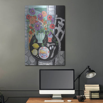 Luxe Metal Art 'Fish Dinner by the Sea' by Holly Wojhan, Metal Wall Art,24x36