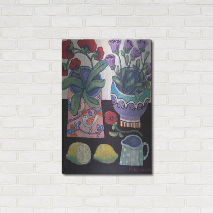 Luxe Metal Art 'Happy Still Life with Lemon' by Holly Wojhan, Metal Wall Art,24x36