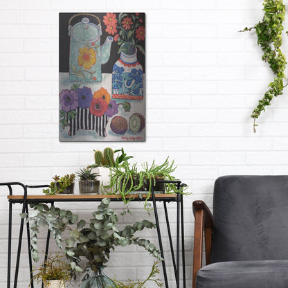 Luxe Metal Art 'Happy as till Life with Kiwi' by Holly Wojhan, Metal Wall Art,12x16