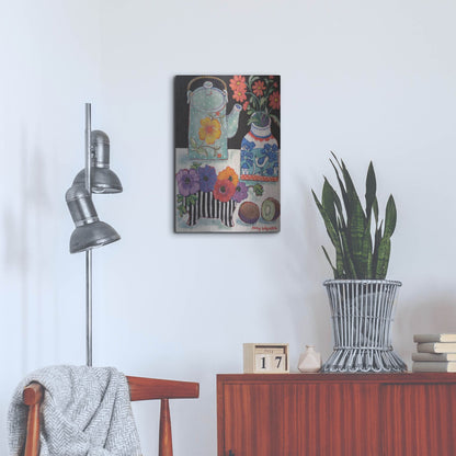 Luxe Metal Art 'Happy as till Life with Kiwi' by Holly Wojhan, Metal Wall Art,16x24