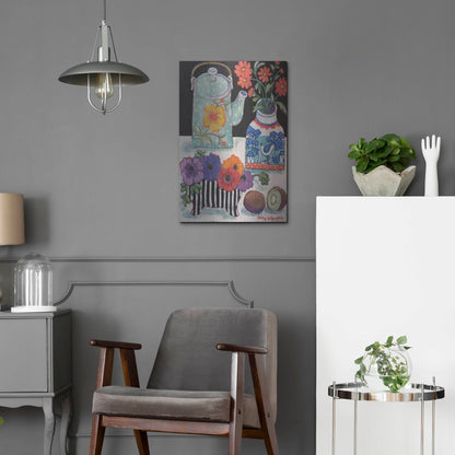 Luxe Metal Art 'Happy as till Life with Kiwi' by Holly Wojhan, Metal Wall Art,16x24