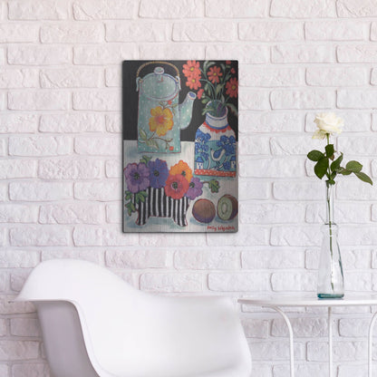 Luxe Metal Art 'Happy as till Life with Kiwi' by Holly Wojhan, Metal Wall Art,16x24