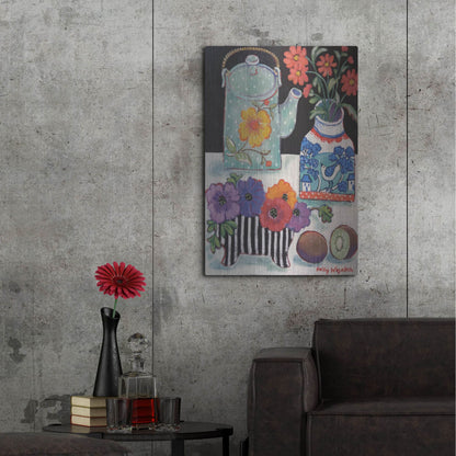 Luxe Metal Art 'Happy as till Life with Kiwi' by Holly Wojhan, Metal Wall Art,24x36