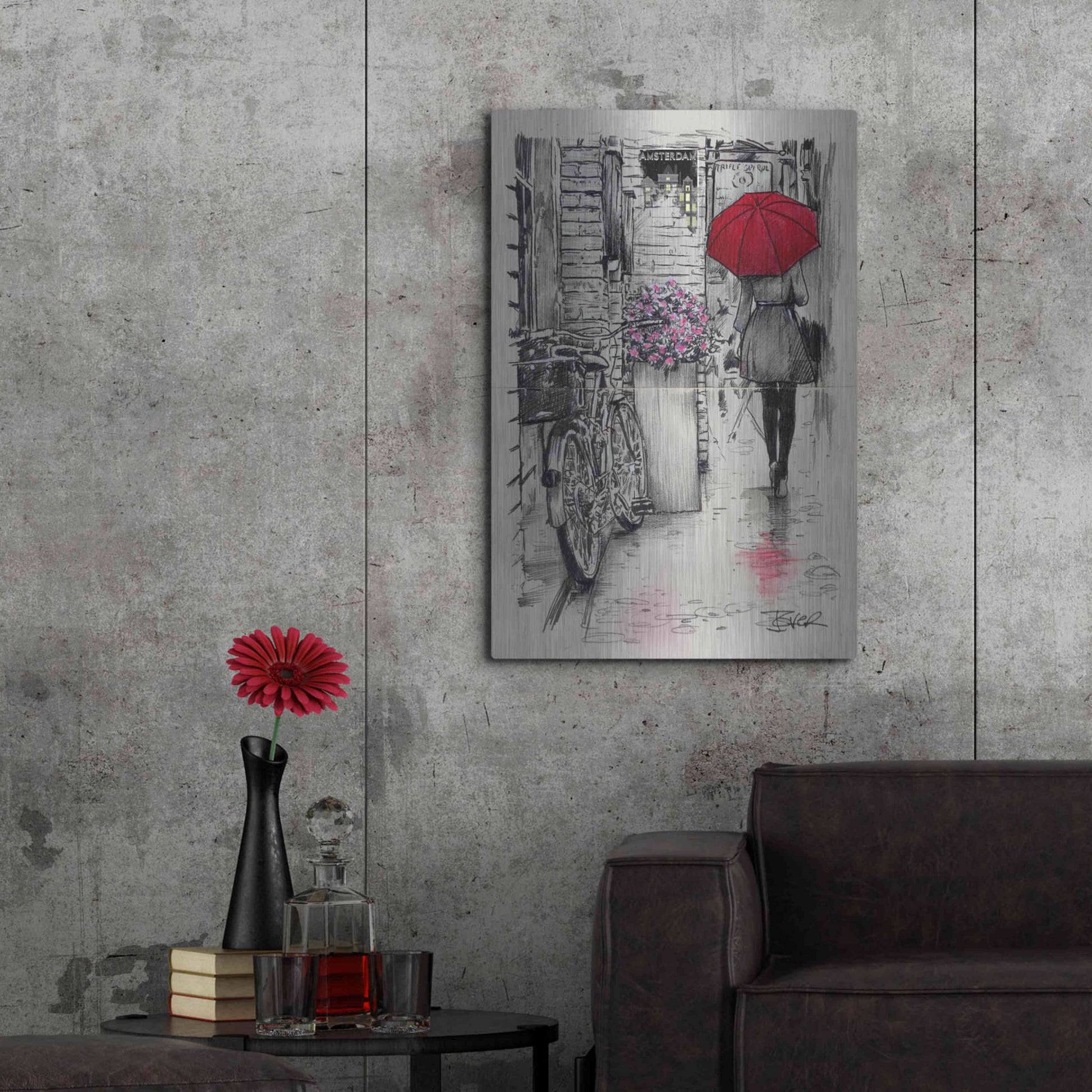 Luxe Metal Art 'Amsterdam Walk' by Loui Jover, Metal Wall Art,24x36