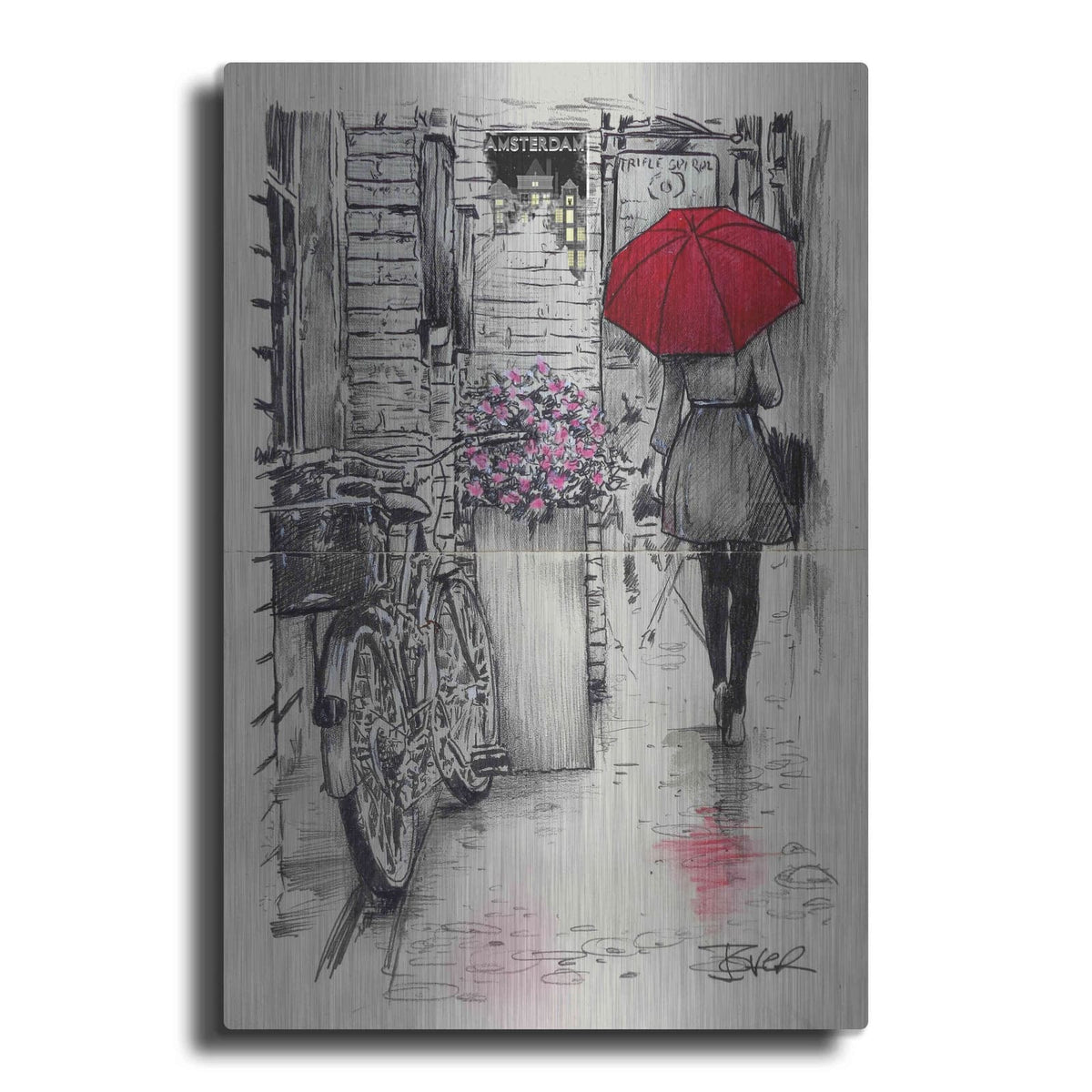 'Amsterdam Walk' by Loui Jover – Metal Wall Art