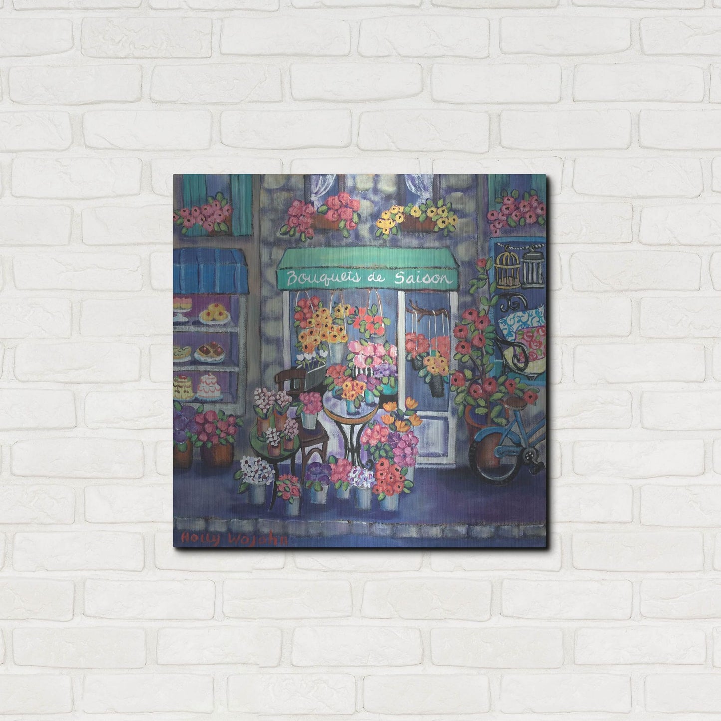 Luxe Metal Art 'Bouquets De Saison' by Holly Wojhan, Metal Wall Art,24x24