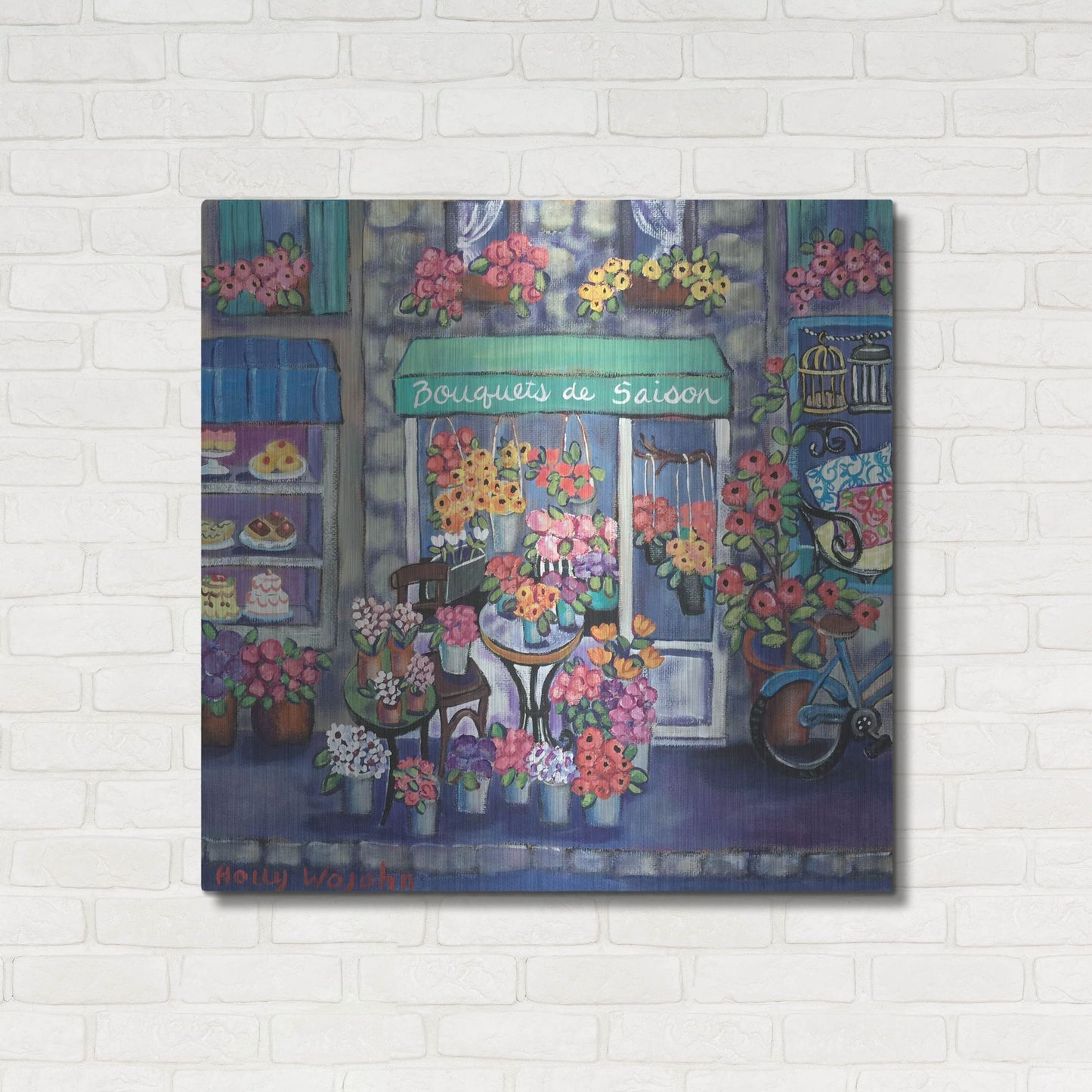 Luxe Metal Art 'Bouquets De Saison' by Holly Wojhan, Metal Wall Art,36x36