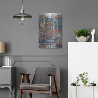 Luxe Metal Art 'Dorway in Provence' by Holly Wojhan, Metal Wall Art,16x24