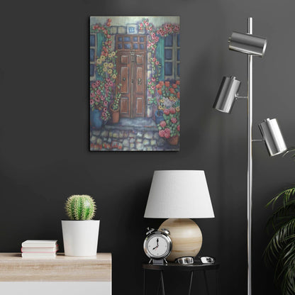 Luxe Metal Art 'Dorway in Provence' by Holly Wojhan, Metal Wall Art,16x24