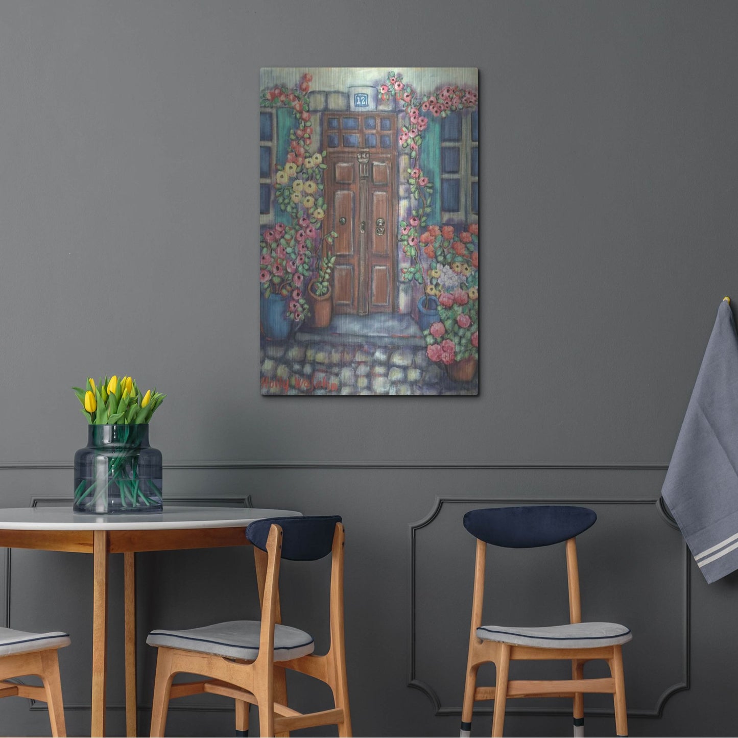 Luxe Metal Art 'Dorway in Provence' by Holly Wojhan, Metal Wall Art,24x36