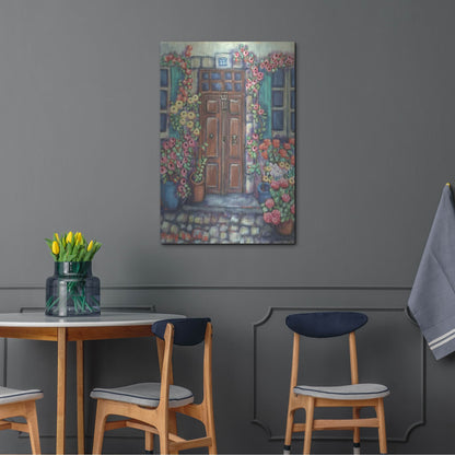 Luxe Metal Art 'Dorway in Provence' by Holly Wojhan, Metal Wall Art,24x36