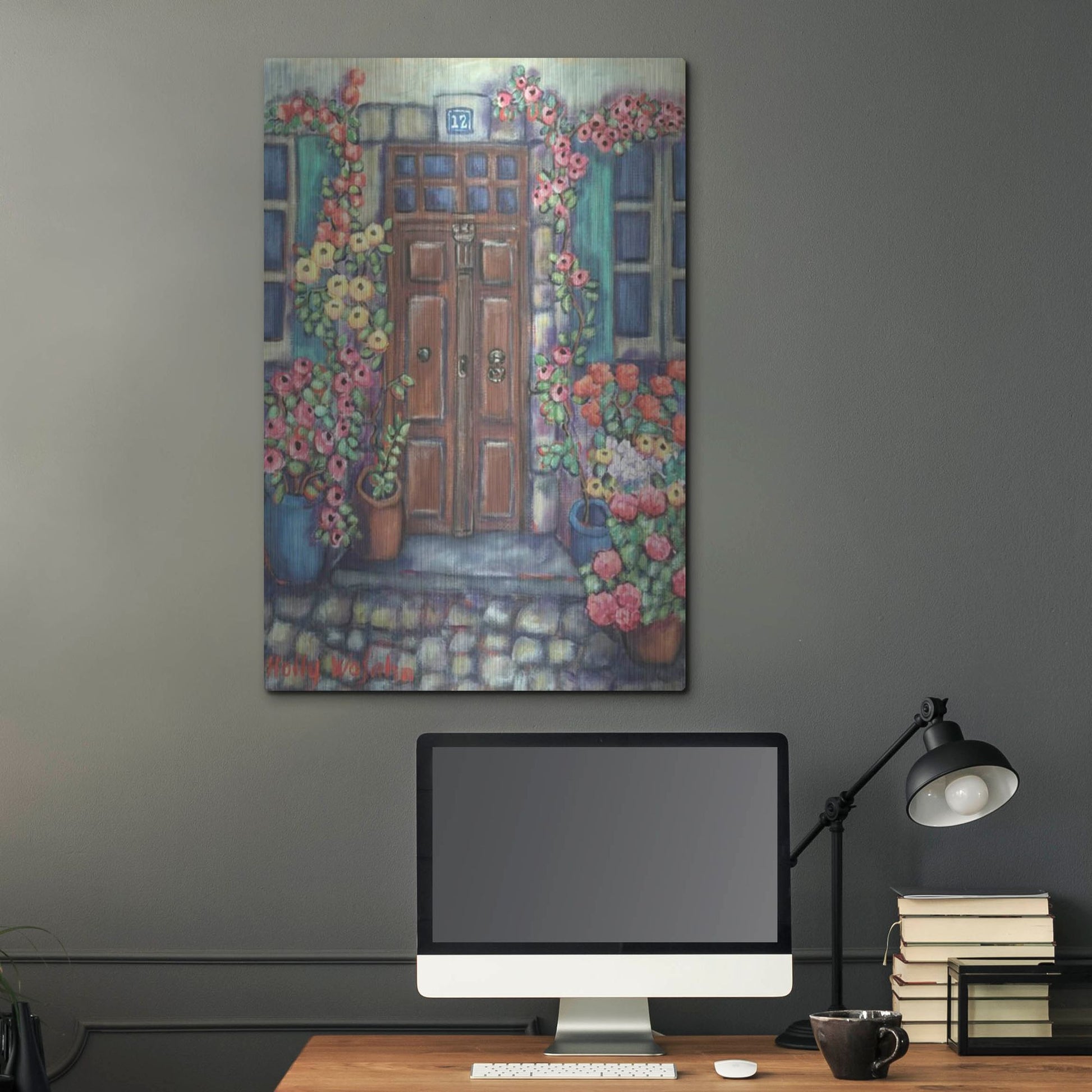 Luxe Metal Art 'Dorway in Provence' by Holly Wojhan, Metal Wall Art,24x36