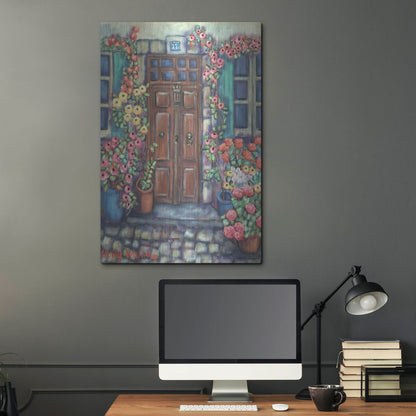 Luxe Metal Art 'Dorway in Provence' by Holly Wojhan, Metal Wall Art,24x36