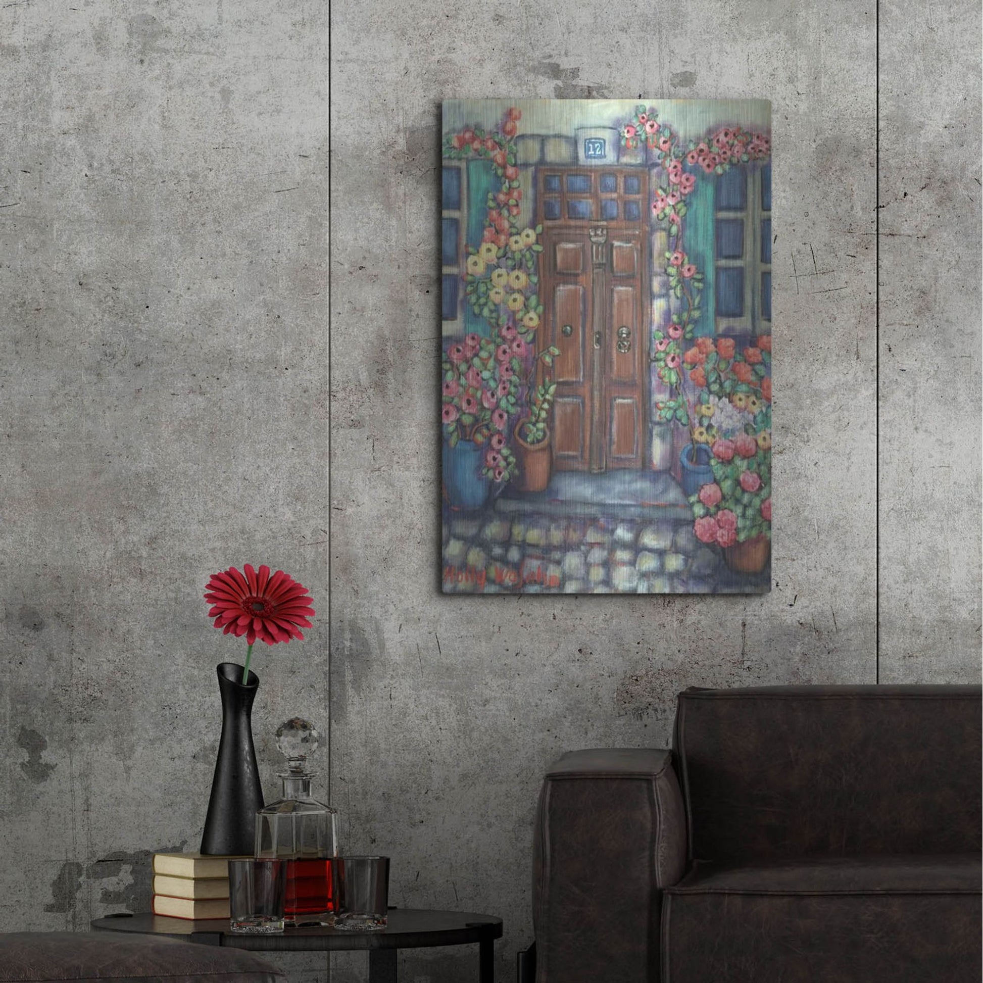 Luxe Metal Art 'Dorway in Provence' by Holly Wojhan, Metal Wall Art,24x36