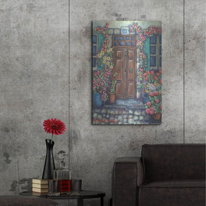 Luxe Metal Art 'Dorway in Provence' by Holly Wojhan, Metal Wall Art,24x36