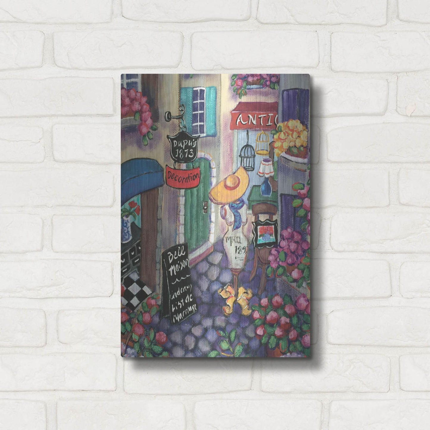 Luxe Metal Art 'Petite Rue Du Provence' by Holly Wojhan, Metal Wall Art,12x16
