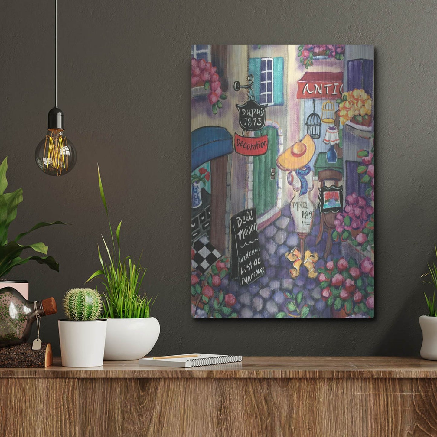 Luxe Metal Art 'Petite Rue Du Provence' by Holly Wojhan, Metal Wall Art,12x16