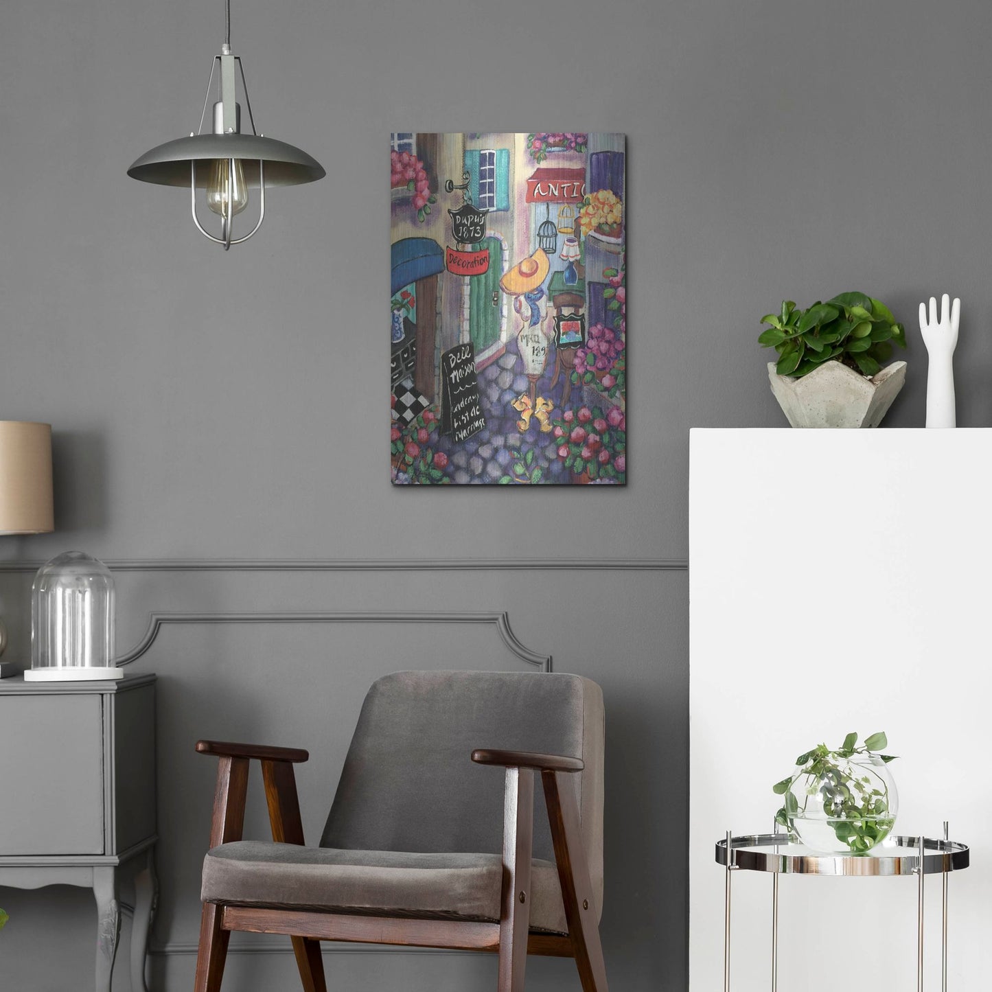 Luxe Metal Art 'Petite Rue Du Provence' by Holly Wojhan, Metal Wall Art,16x24