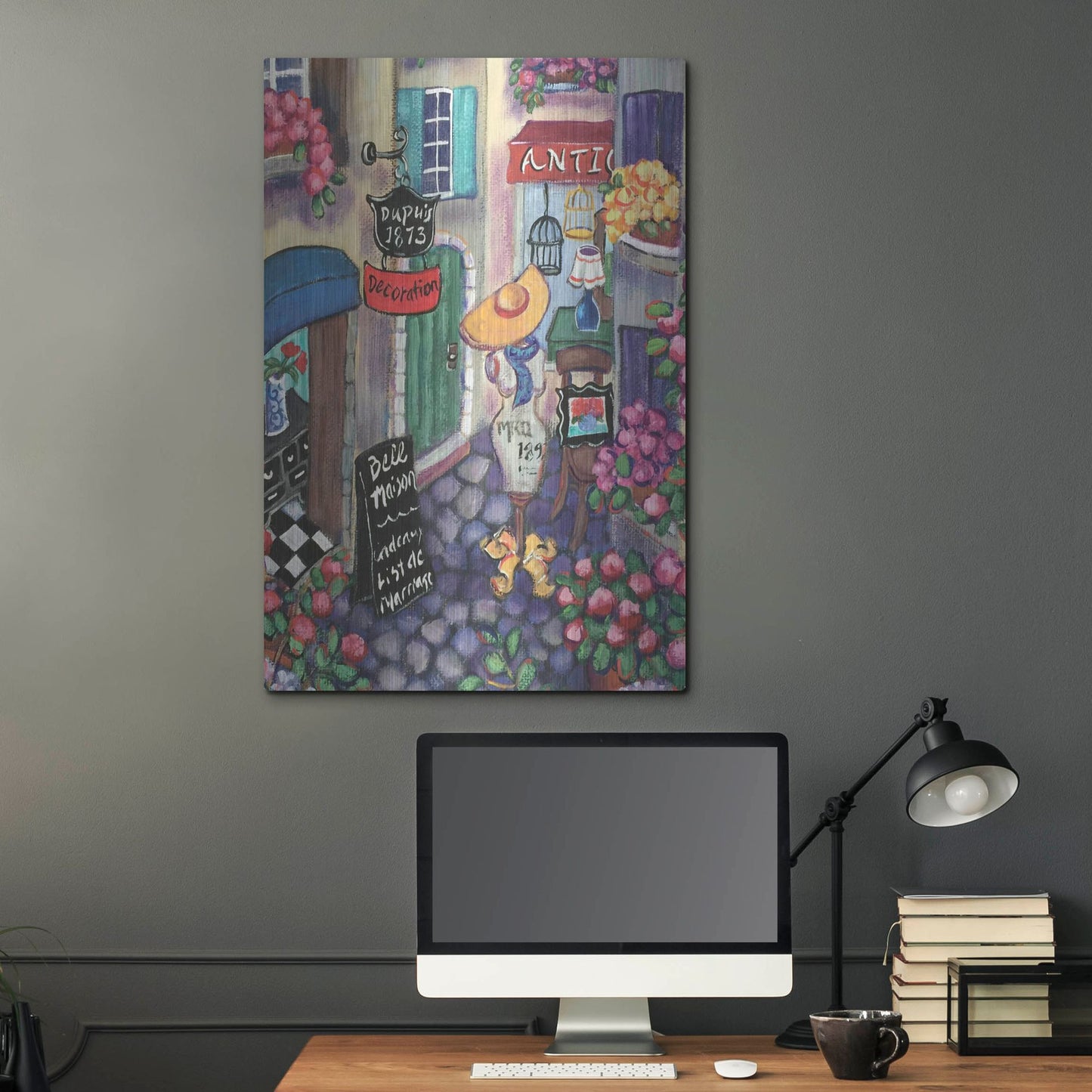 Luxe Metal Art 'Petite Rue Du Provence' by Holly Wojhan, Metal Wall Art,24x36